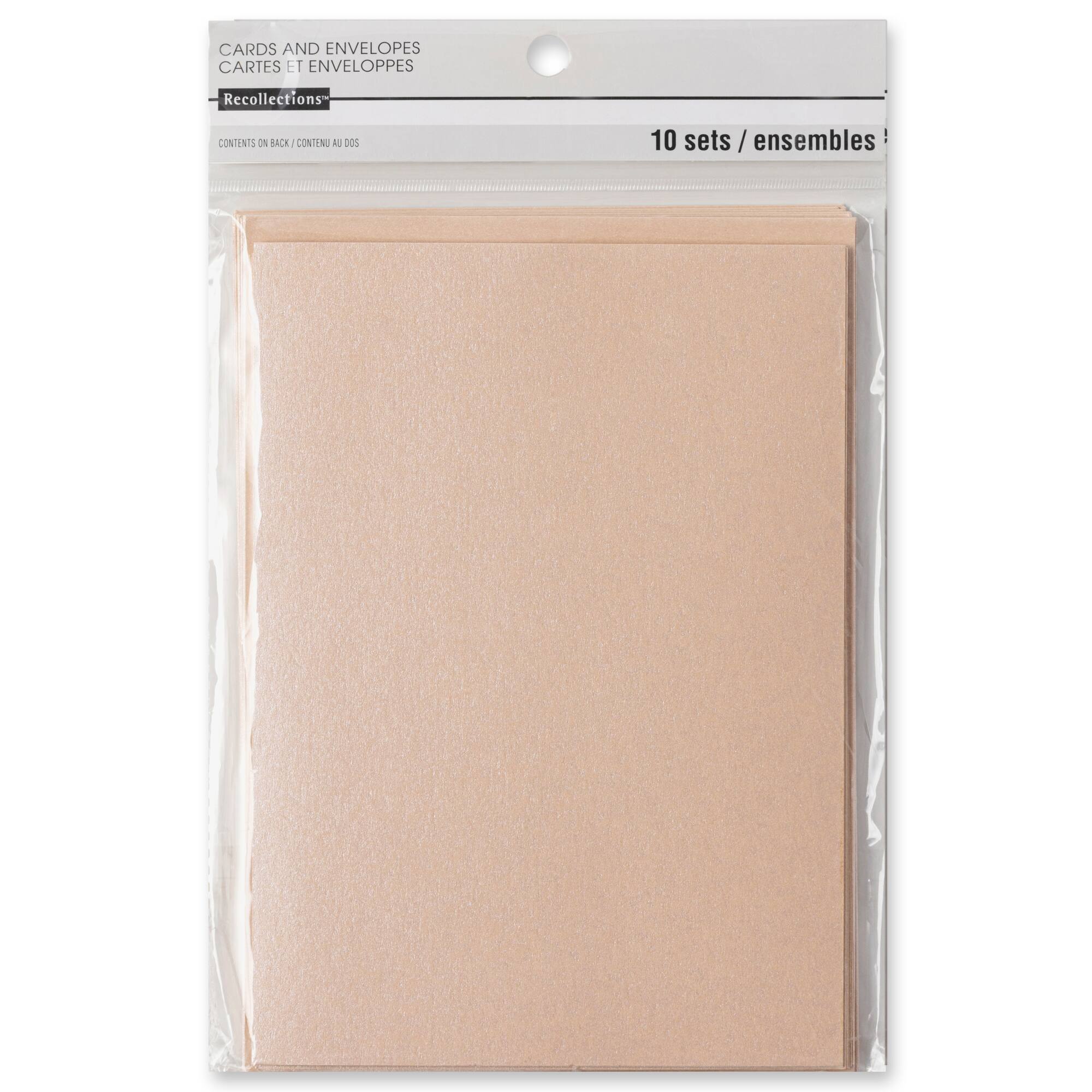 12 Packs: 10 ct. (120 total) Gold Shimmer Cards & Envelopes by Recollections™, 5" x 7"